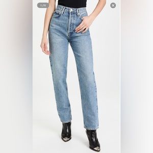 90's Pinch Waist High Rise Straight Jeans